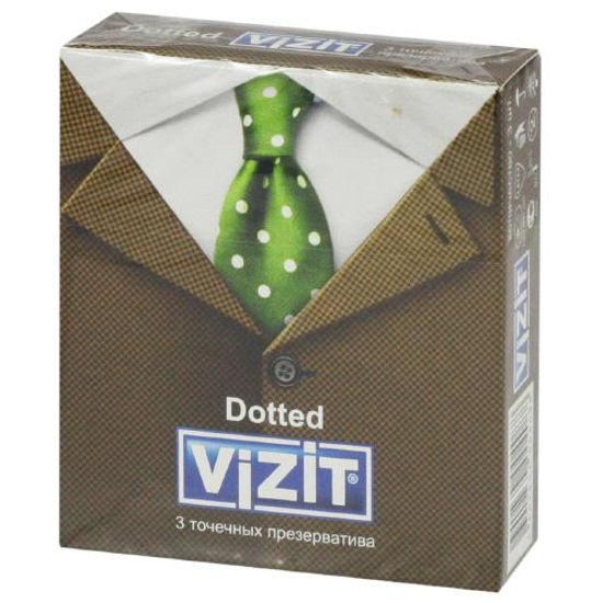 Презервативи латексні Vizit (Візіт) Dotted з пухирчиками №3